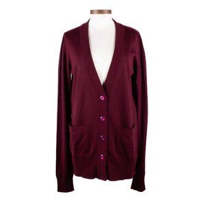 MAISON MARGIELA burgundy wool cardigan